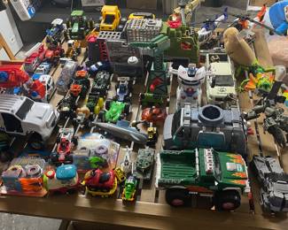 Toy cars and trucks
