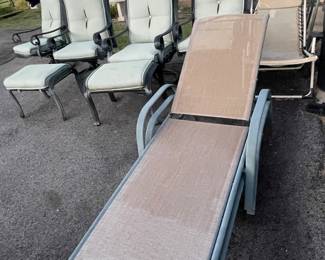 Outdoor poolside lounge chairs