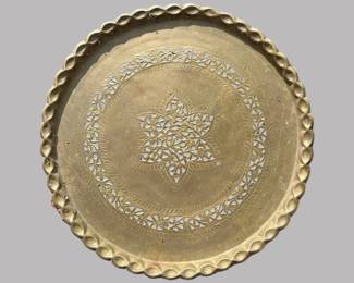 Brass Table Top With Floral Design