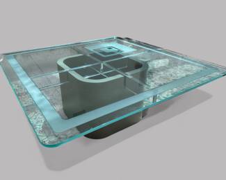 Post Modern Formica And Glass Coffee Table, Circa 1970