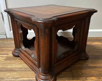 Gothic Inspired Square End Table Made By Columbia Manufacturing Co