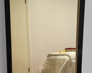 1980s Black Formica Framed Floor Mirror