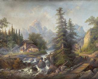 C. Glemit, Moutain Landscape, 19th Century