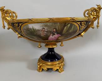 Sevres Style Porcelain And Ormolu Centerpiece Bowl, Late 19th/Early 20th Century