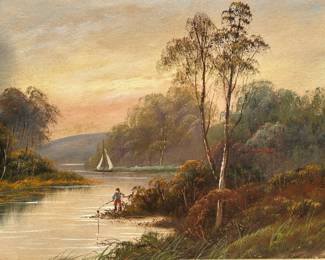 American Or English School, River Landscape, 19th Century