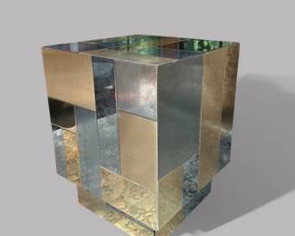 After Paul Evans Cityscape Chrome And Mirrored Side Table