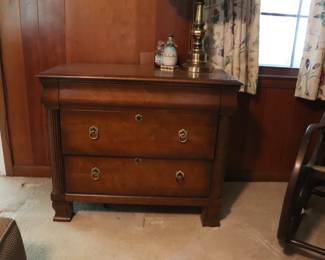 ETHAN ALLEN British Classics Collection Solid Cherry 35" Three Drawer Nightstand