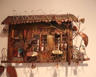 1974 Vintage Enesco Imports Corp Bar Cafe Copper Wall Hanging
