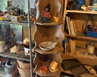 Corner Wood Shelf in Garage