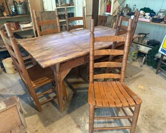 6 Wood Chairs. Sold separately from Table
