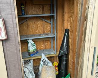Inside tool shed
