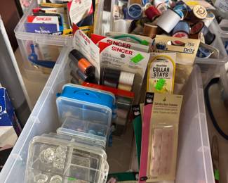 Boxes and boxes of sewing notions