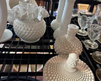 Hobnail milk glass