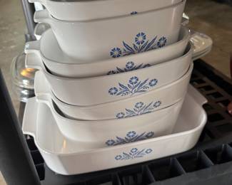 Blue cornflower corningware