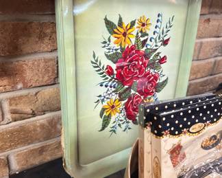 Never used vintage enamel trays