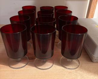 Red stem glasses