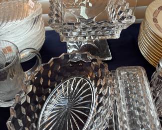 Fostoria Depression Glass - Wedding Dish, Oval Dish and Butter Dish