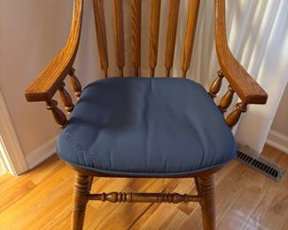 Nice Curved oak ladderback arm chair
