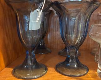 Anchor Hocking Blue Ice Cream Dishes