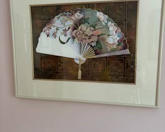 Beautifully framed Fan 28x22”