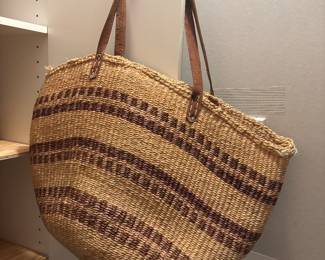 Woven Bag with leather Straps
