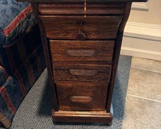 Oak Table made from desk drawers.