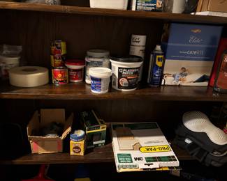Leather care kits, sanding paper, knee pads, patching kits, tape