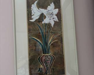 Hand painted Floral by Patricia Woodworth. Westport Art Fair. 16x28