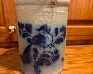 Red Wing Crock w lid - stamped - Salt Glaze