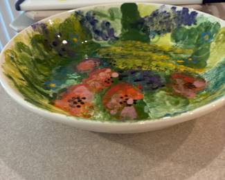 Hand Painted and fired bowl - sined