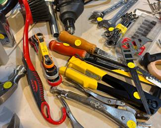 Power Tools, wrenches, vises, hammers etc
