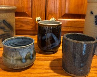 Pottery cups - signed