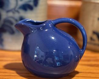 Blue Pottery Ball Pitcher. Could be Mc Coy