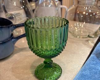 Nice Green Depression glass Anchor Hocking Compote