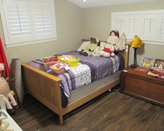 Full-size bed and mattress set. 