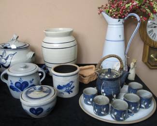 Incredible stoneware pottery, artisan, Rowe, and Marshall, TX pottery, as well as a few others.