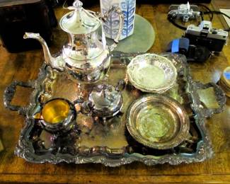 Vintage Sheridan silver serving pieces