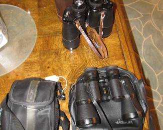 Several vintage binoculars 