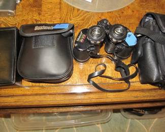 Several vintage binoculars 