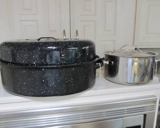 Full kitchen - small appliances, glassware, gadgets, utensils, cast iron, pots and pans sets, cookbooks, and more