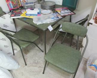 Mid-century COSCO folding chairs and table