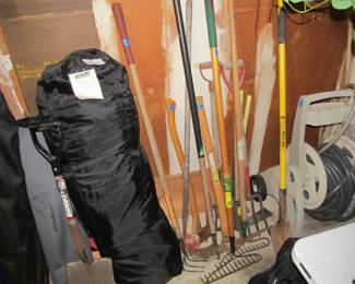 Loads of camping equipment, including a 14'-10' instant tent