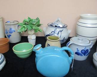 Incredible stoneware pottery, artisan, Rowe, and Marshall, TX pottery, as well as a few others.