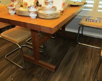Mid-century Danish modern solid wood dining table