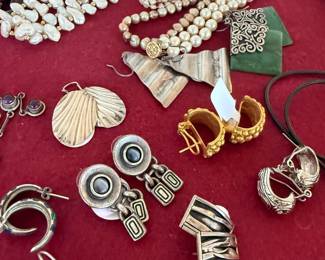 Marcasite, fresh water pearls. Onyx etc