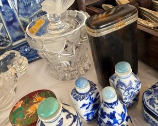 Lalique, antique Asian snuff bottles