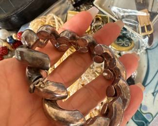Sterling heavy Mexican bracelet