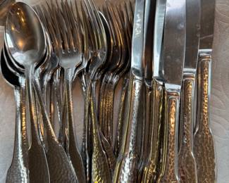 Hammered Stainless Flatware - Vintage