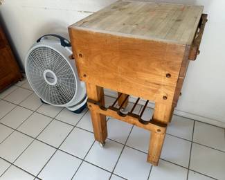 Kitchen butcher block on rollers, needs some TLC but good bones