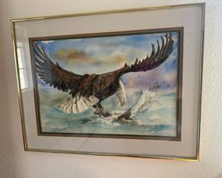 Original watercolor of eagle